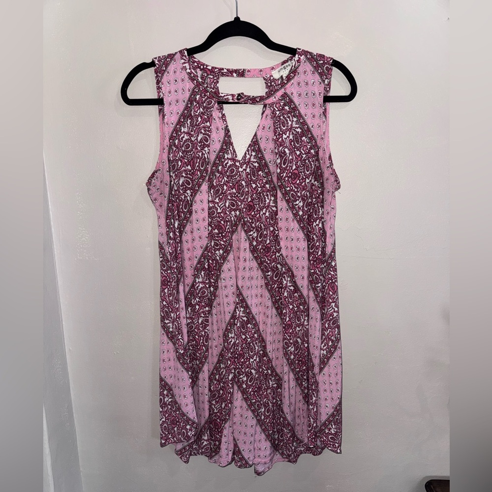Umgee Pink and Green Patterned Dress